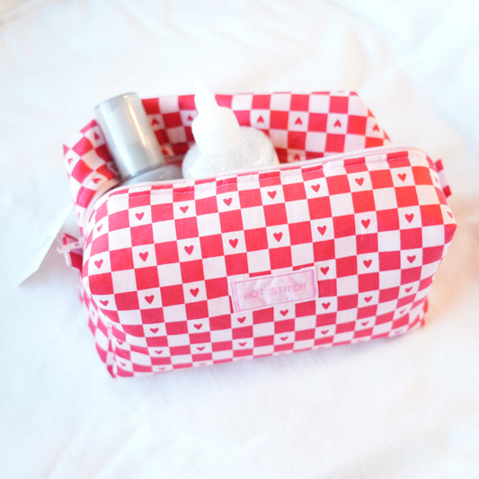 Checkered Heart Pouch