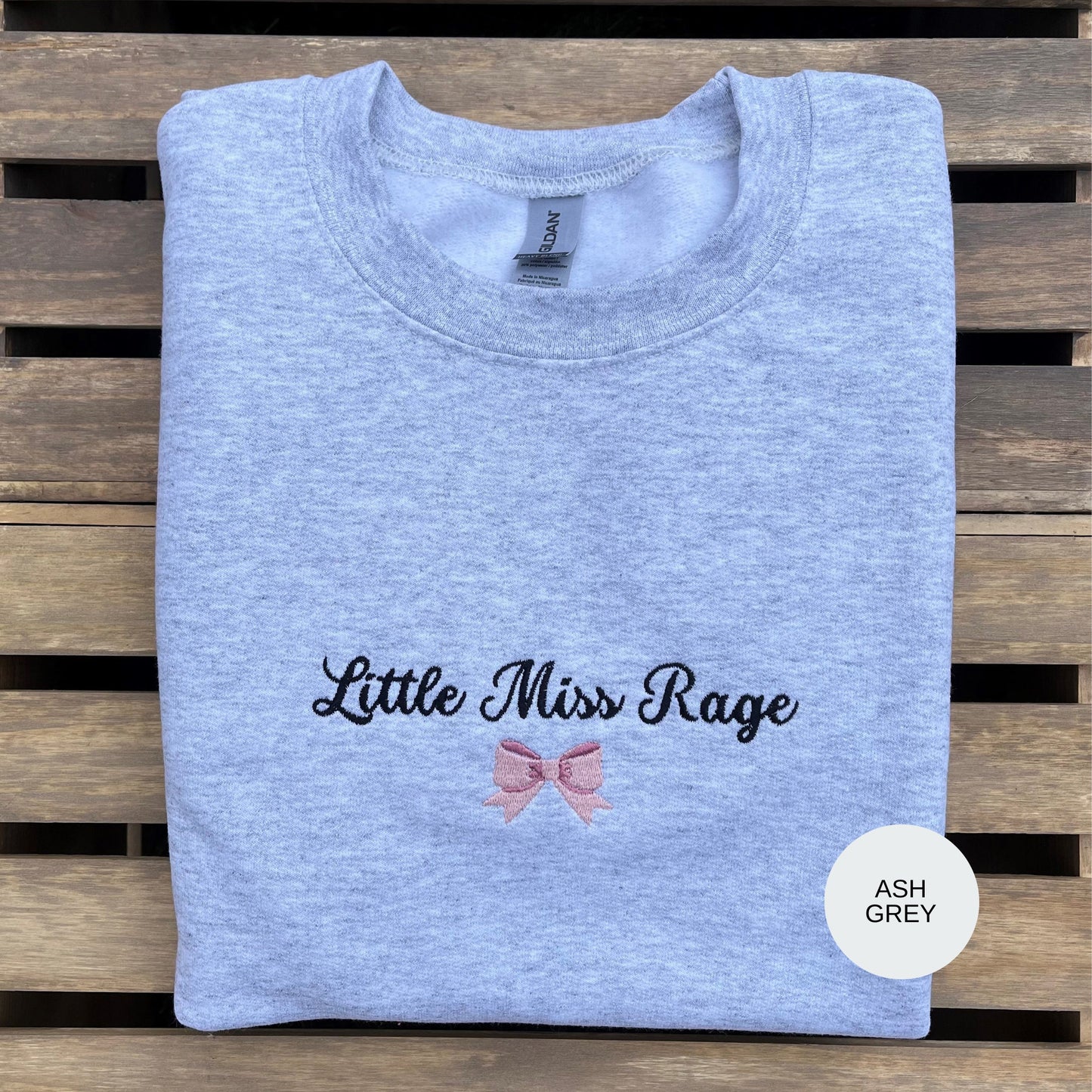 Little Miss Rage // Coquette Embroidered Sweatshirt