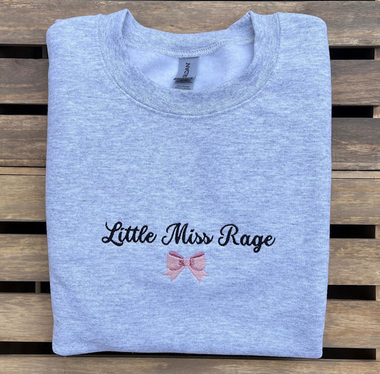 Little Miss Rage // Coquette Embroidered Sweatshirt