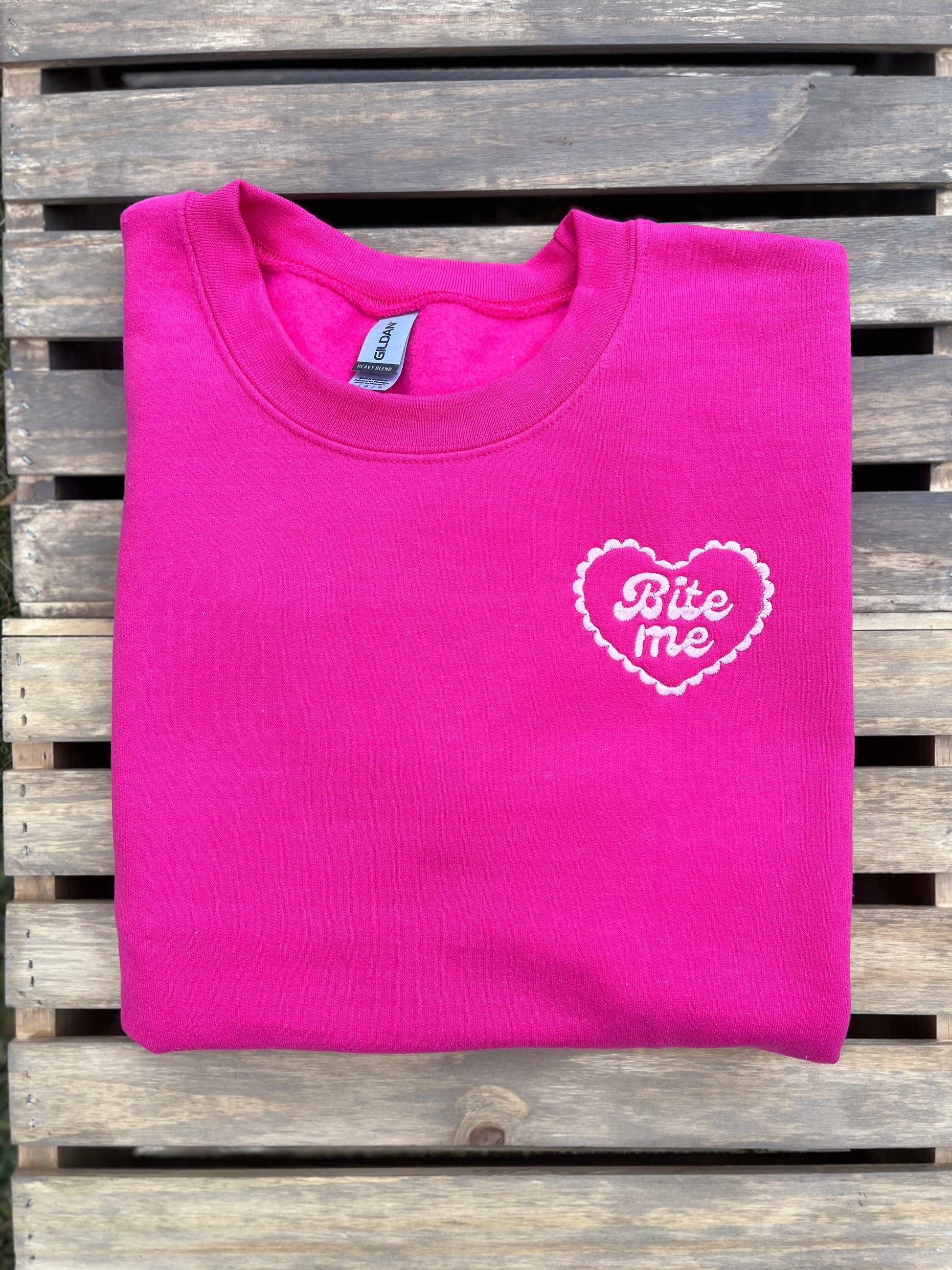 Bite Me Embroidered Sweatshirt