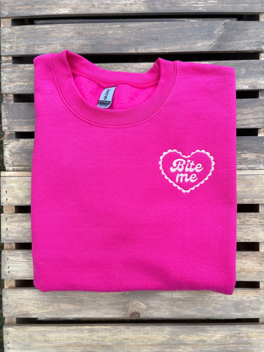 Bite Me Embroidered Sweatshirt