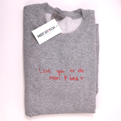 CUSTOM Handwritten Embroidered Crewneck // Use your handwriting // Custom Sweatshirt // Gift for Valentines Day // Gift for partner