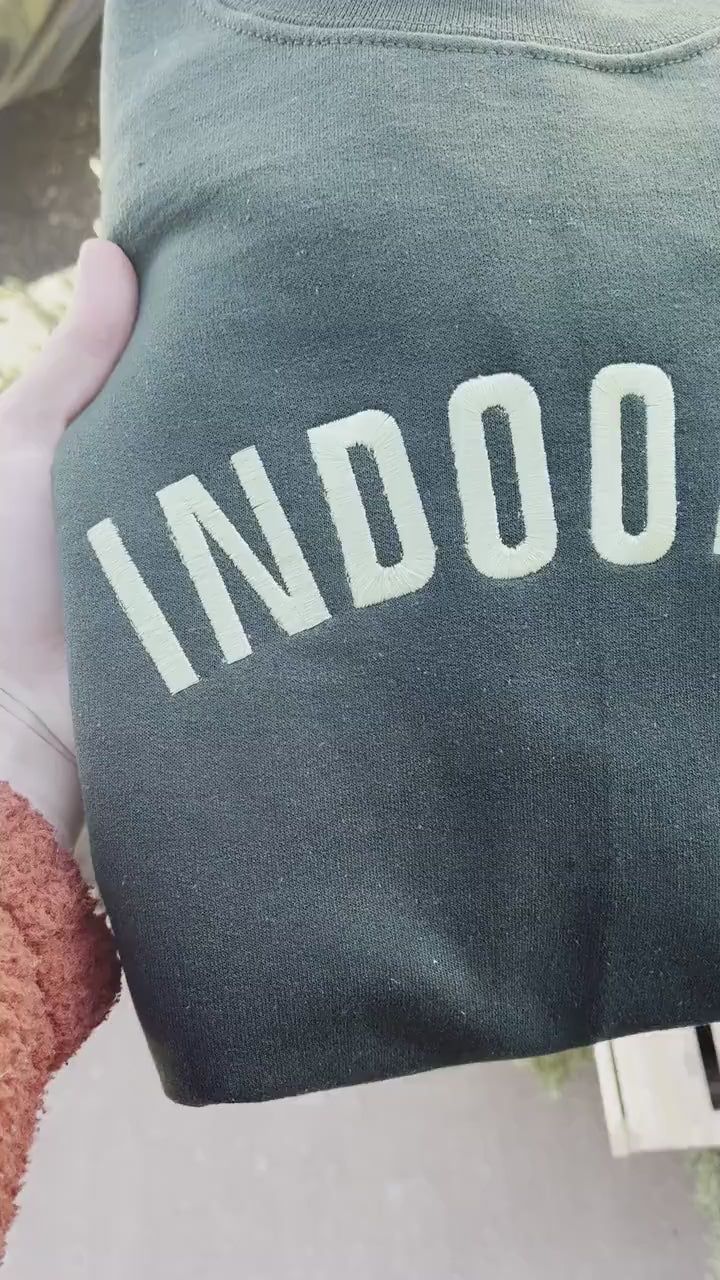 INDOORSY Embroidered Sweatshirt // Bold Font // Sweater for her