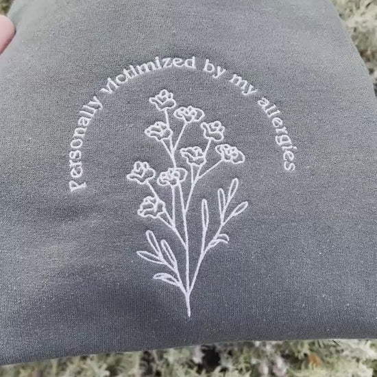 Personally Victimized By My Allergies // Embroidered Sweatshirt