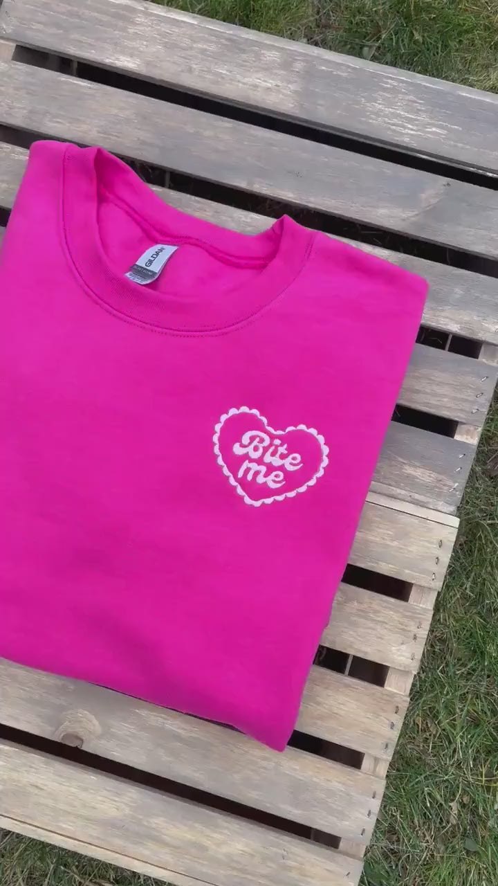 Bite Me Embroidered Sweatshirt